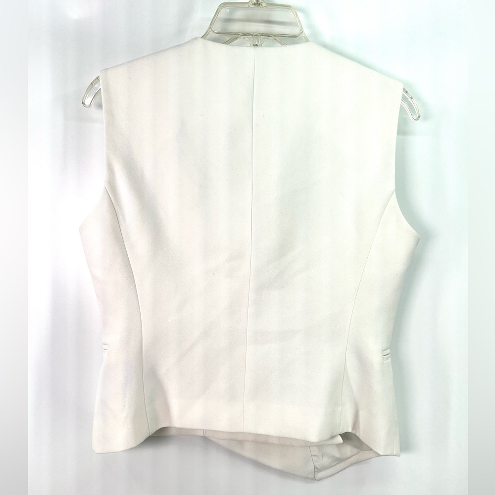 ZARA Woman Collection White Vneck Asymmetrical Sleeveless Vest Top Size M Med - Picture 8 of 13